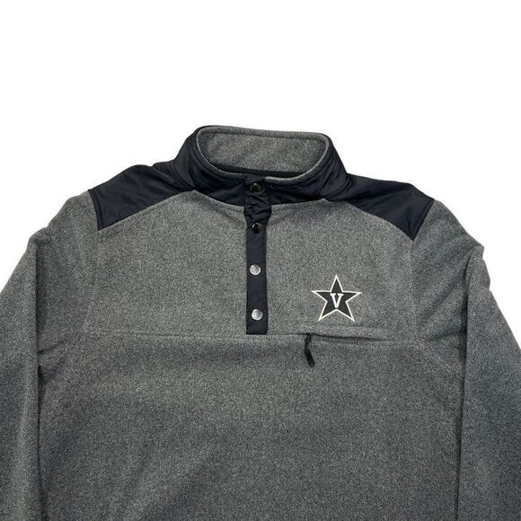Colosseum Men's Gray Vanderbilt Commodores 1/4 Button Fleece Pullover - Picture 3 of 9